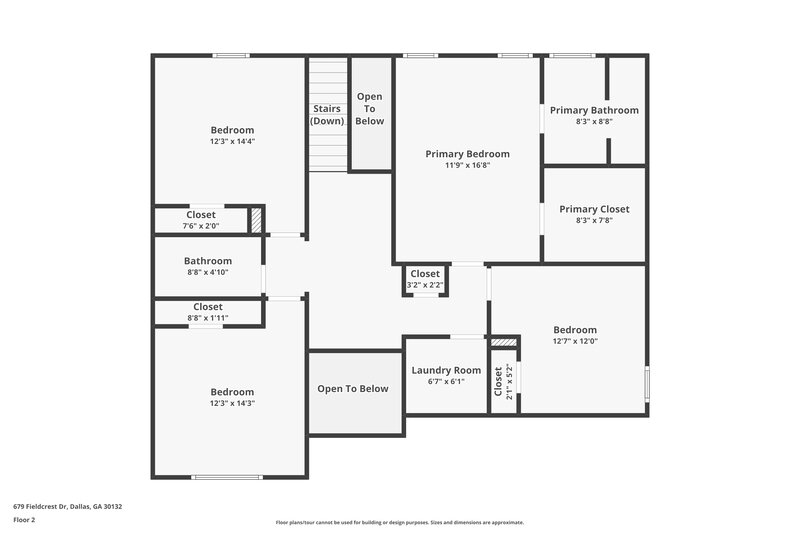 1,785/Mo, 679 Fieldcrest Drive Dallas, GA 30132 Floor Plan View 2