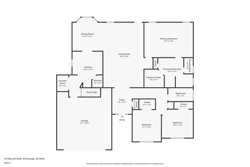 2,370/Mo, 412 Big Leaf Walk McDonough, GA 30253 Floor Plan View