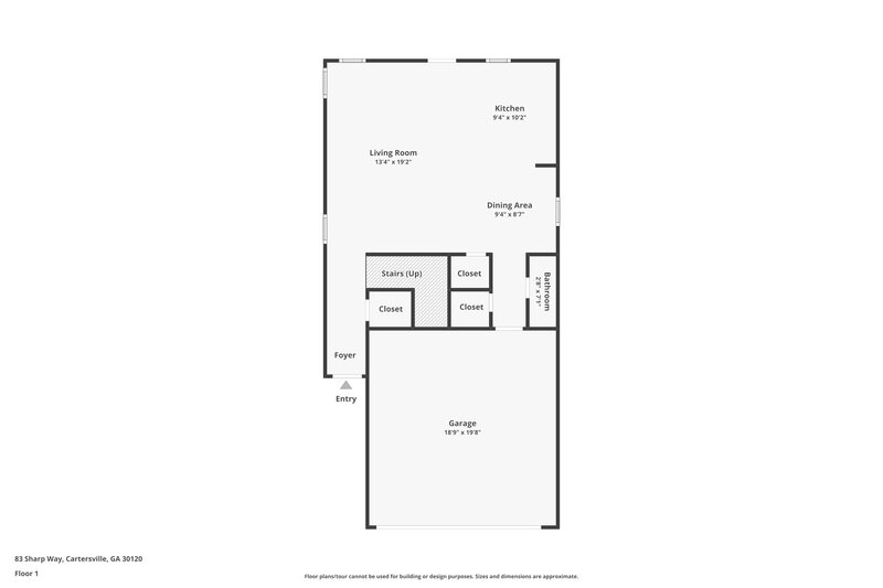 1,525/Mo, 83 Sharp Way Cartersville, GA 30120 Floorplan View