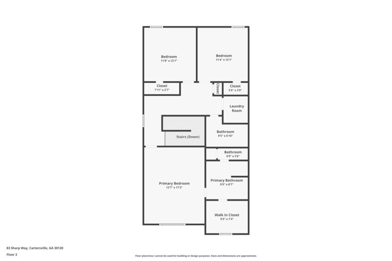 1,525/Mo, 83 Sharp Way Cartersville, GA 30120 Floorplan View 2