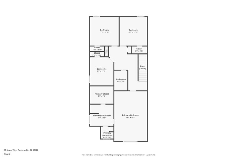 1,770/Mo, 60 Sharp Way Cartersville, GA 30120 Floor Plan View
