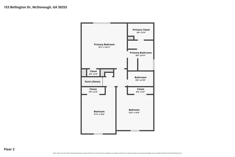 2,000/Mo, 153 Bellington Dr McDonough, GA 30253 Floor Plan View 2