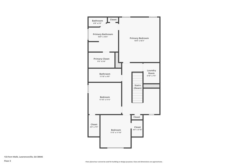 2,035/Mo, 133 Fern Walk Lawrenceville, GA 30045 Floor Plan View