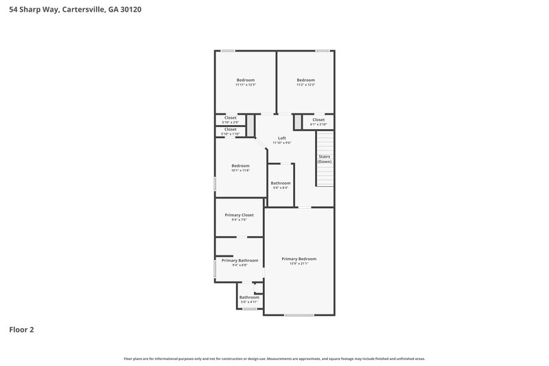 1,885/Mo, 54 Sharp Way Cartersville, GA 30120 Floor Plan View