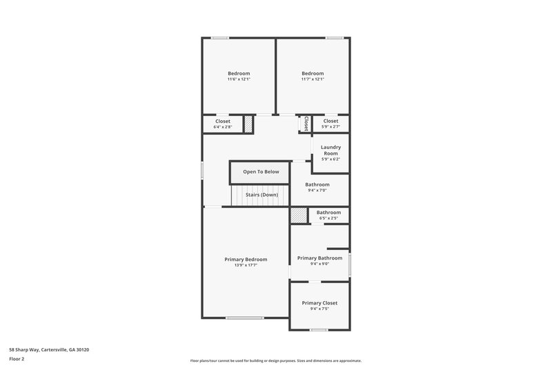1,625/Mo, 58 Sharp Way Cartersville, GA 30120 Floor Plan View 2