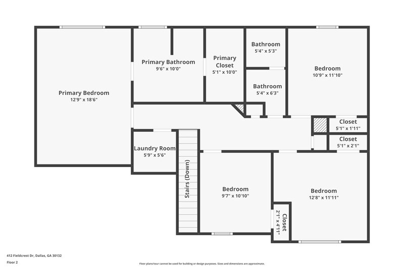 2,150/Mo, 412 Fieldcrest Drive Dallas, GA 30132 Floor Plan View 2