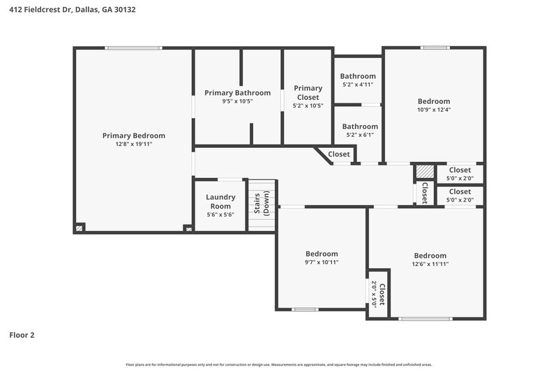 2,180/Mo, 412 Fieldcrest Drive Dallas, GA 30132 Floor Plan View 2