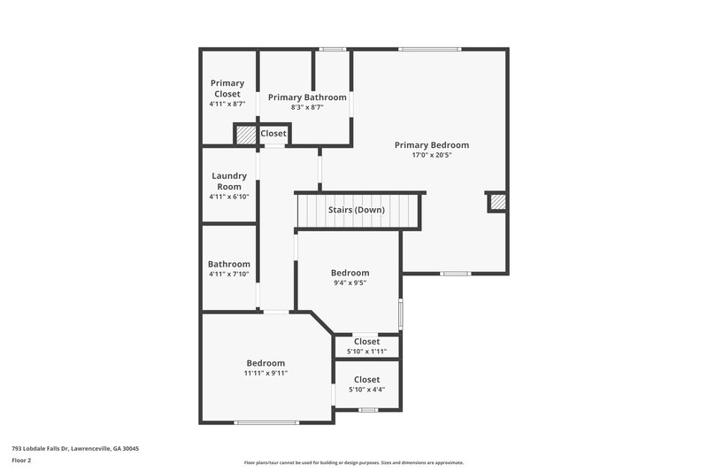 2,405/Mo, 793 Lobdale Falls Dr Lawrenceville, GA 30045 Floor Plan View 2
