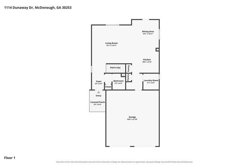1,775/Mo, 1114 Dunaway Dr McDonough, GA 30253 Floor Plan View