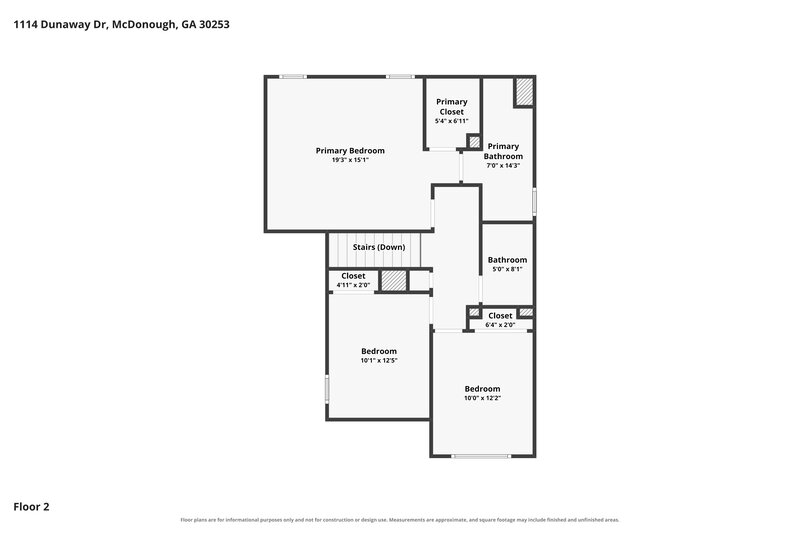 1,775/Mo, 1114 Dunaway Dr McDonough, GA 30253 Floor Plan View 2
