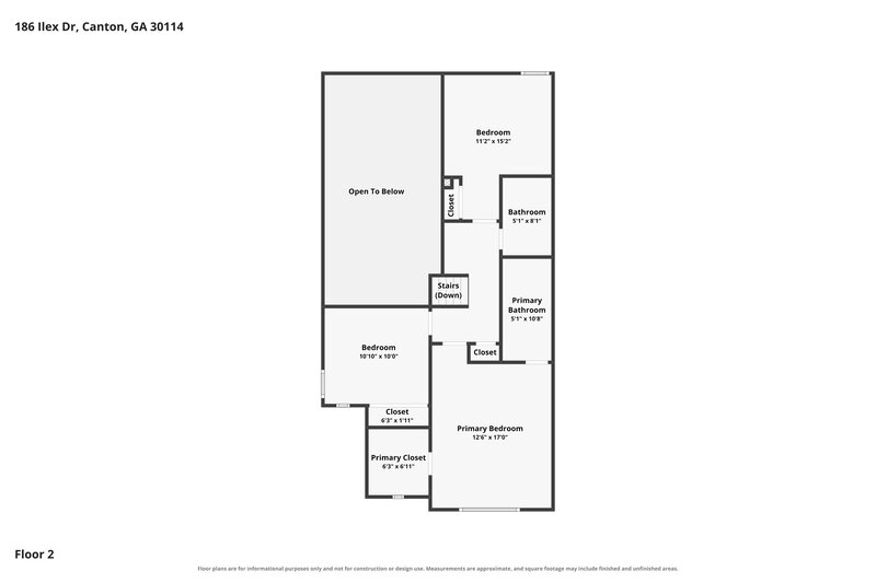 2,080/Mo, 186 Ilex Drive Canton, GA 30114 Floor Plan View 2