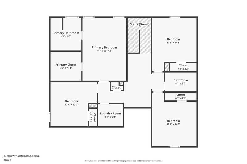 1,900/Mo, 93 Moss Way Cartersville, GA 30120 Floorplan View 2