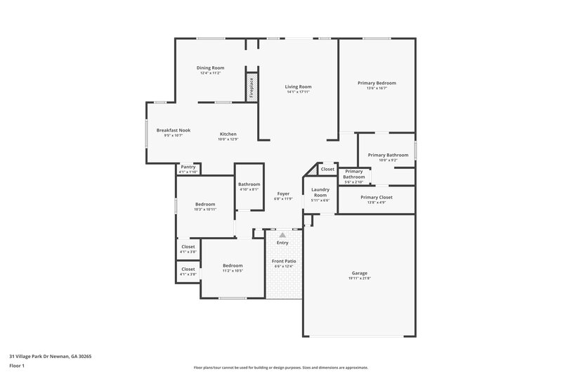 2,060/Mo, 31 Village Park Dr Newnan, GA 30265 Floor Plan View