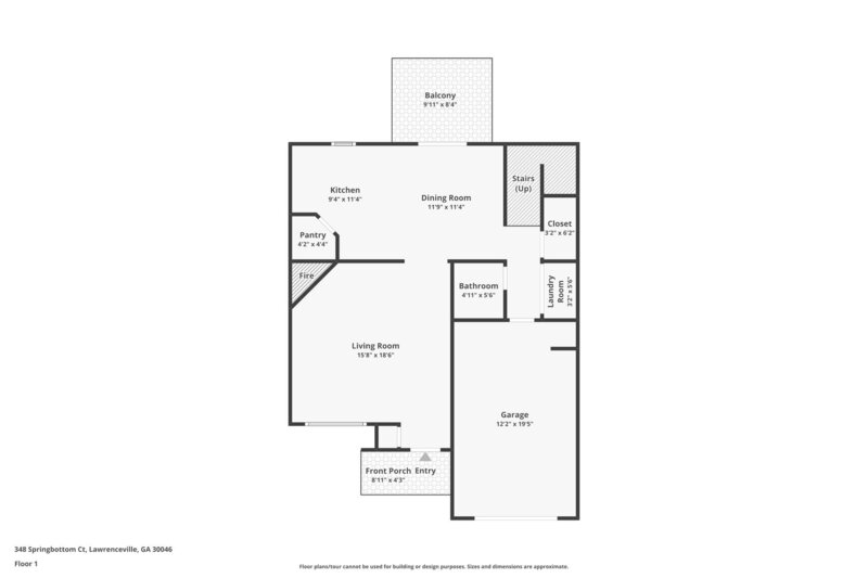 1,815/Mo, 348 Springbottom Court Lawrenceville, GA 30045 Floorplan View