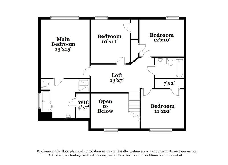 1,940/Mo, 1594 Thornwick Trace Stockbridge, GA 30281 Floor Plan View 2