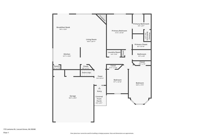 1,880/Mo, 172 Lantana Drive Locust Grove, GA 30248 Floor Plan View
