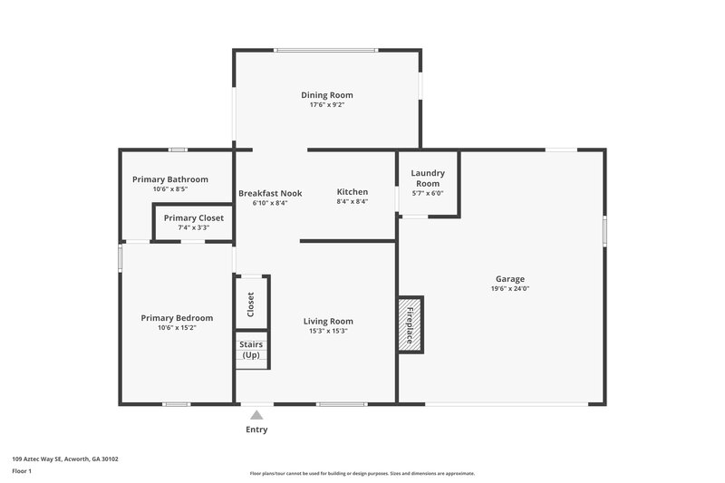 1,765/Mo, 109 Aztec Way SE Acworth, GA 30102 Floor Plan View
