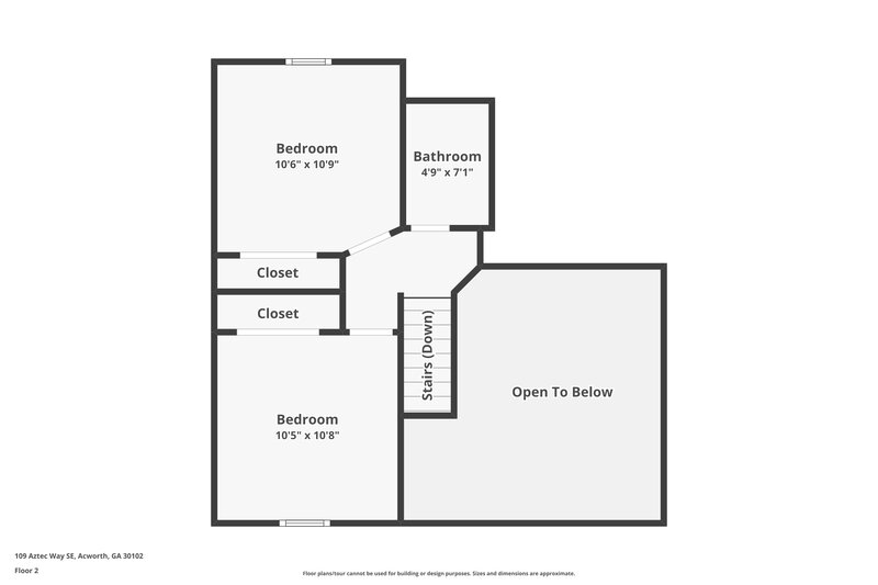 1,765/Mo, 109 Aztec Way SE Acworth, GA 30102 Floor Plan View 2