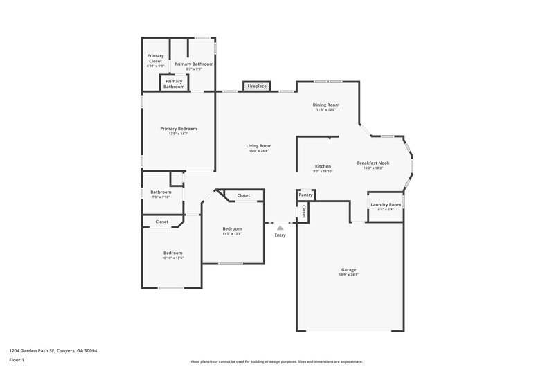 1,845/Mo, 1204 Garden Path SE Conyers, GA 30094 Floor Plan View