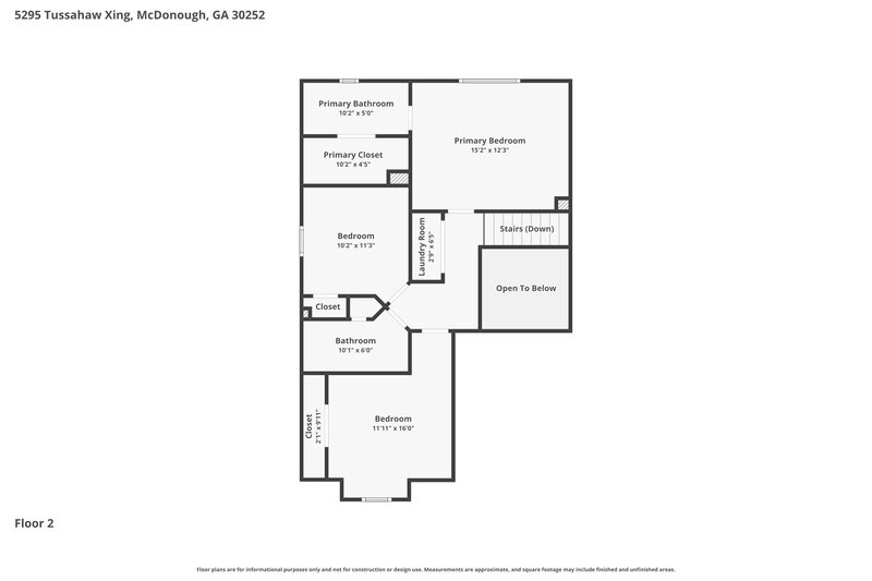 1,765/Mo, 5295 Tussahaw Crossing McDonough, GA 30252 Floor Plan View 2