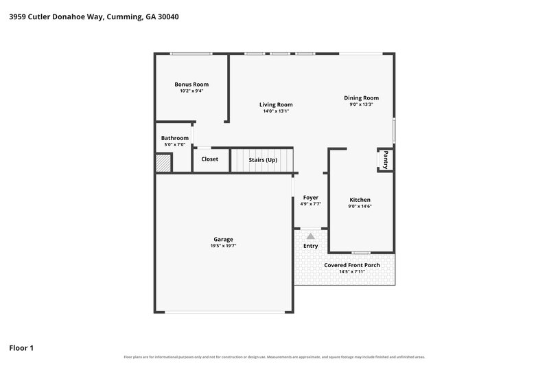 1,890/Mo, 3959 Cutler Donahoe Way Cumming, GA 30040 Floor Plan View