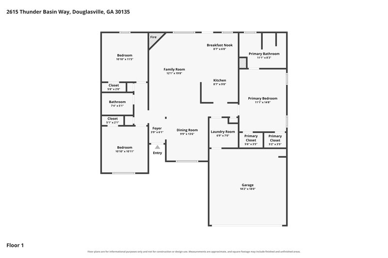 2,015/Mo, 2615 Thunder Basin Way Douglasville, GA 30135 Floor Plan View