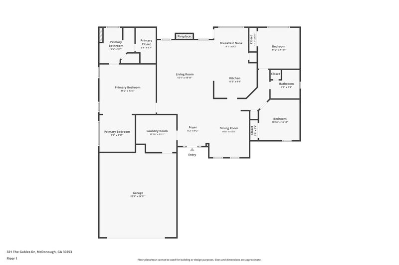 2,055/Mo, 321 The Gables Drive McDonough, GA 30253 Floor Plan View