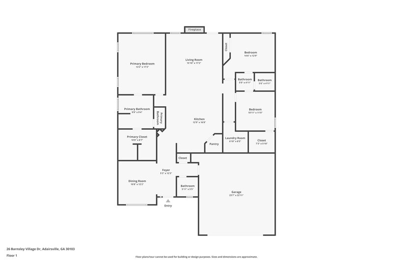 2,670/Mo, 26 Barnsley Village Dr Adairsville, GA 30103 Floor Plan View