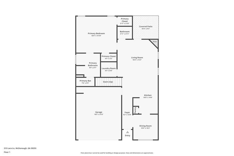 2,080/Mo, 313 Lara Lane McDonough, GA 30253 Floor Plan View