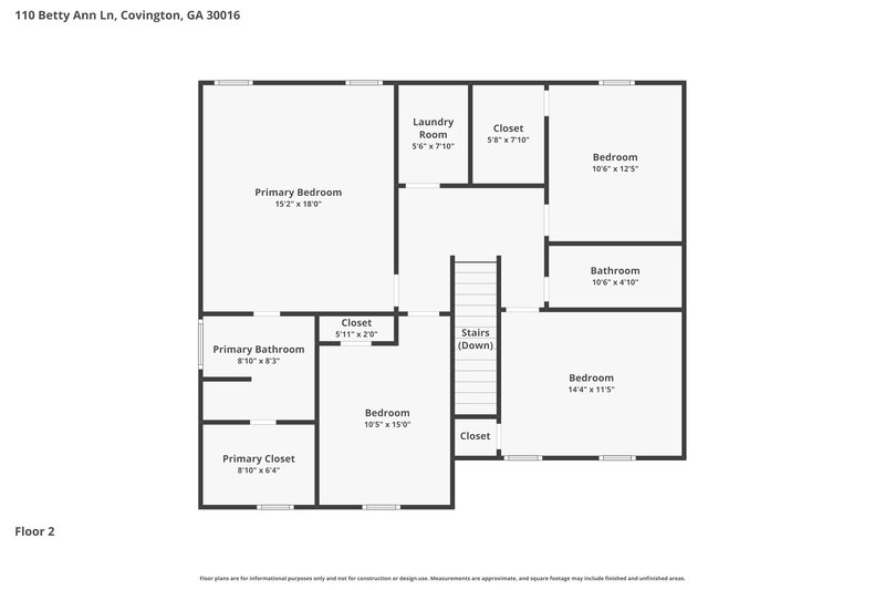2,030/Mo, 110 Betty Ann Lane Covington, GA 30016 Floorplan View 2