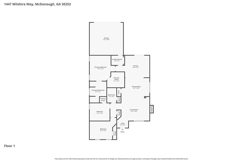 1,920/Mo, 1447 Wilshire Way McDonough, GA 30253 Floor Plan View