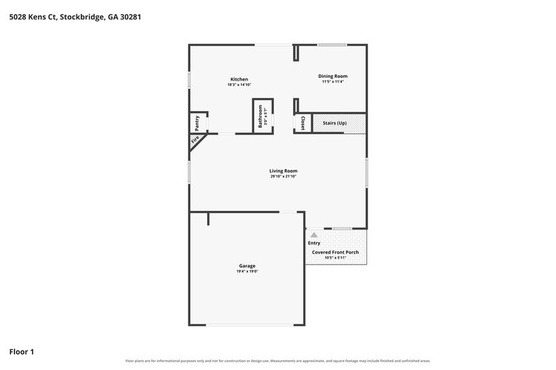 2,045/Mo, 5028 Kens Court Stockbridge, GA 30281 Floor Plan View
