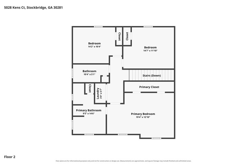 2,045/Mo, 5028 Kens Court Stockbridge, GA 30281 Floor Plan View 2