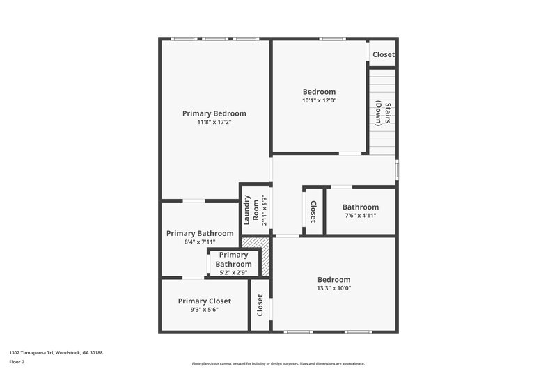 2,090/Mo, 1302 Timuquana Trail Woodstock, GA 30188 Floorplan View 2