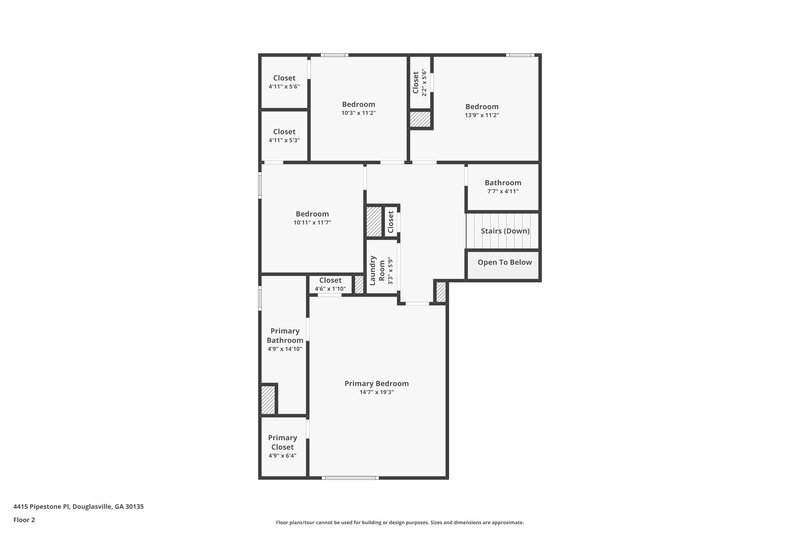 2,035/Mo, 4415 Pipestone Place Douglasville, GA 30135 Floor Plan View 2