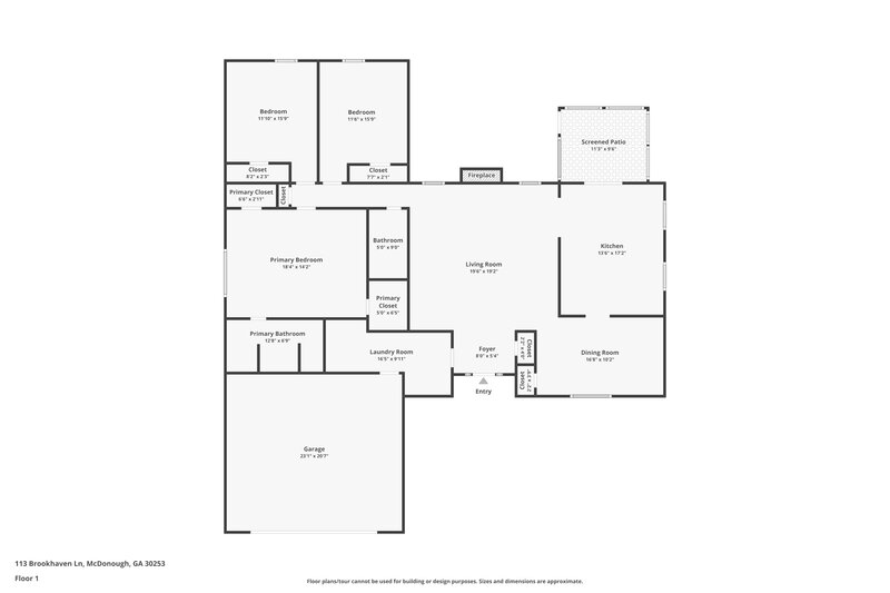 1,955/Mo, 113 Brookhaven Lane McDonough, GA 30253 Floor Plan View