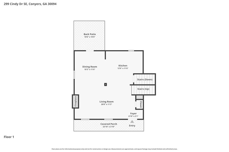 2,010/Mo, 299 Cindy Dr Conyers, GA 30094 Floor Plan View 3