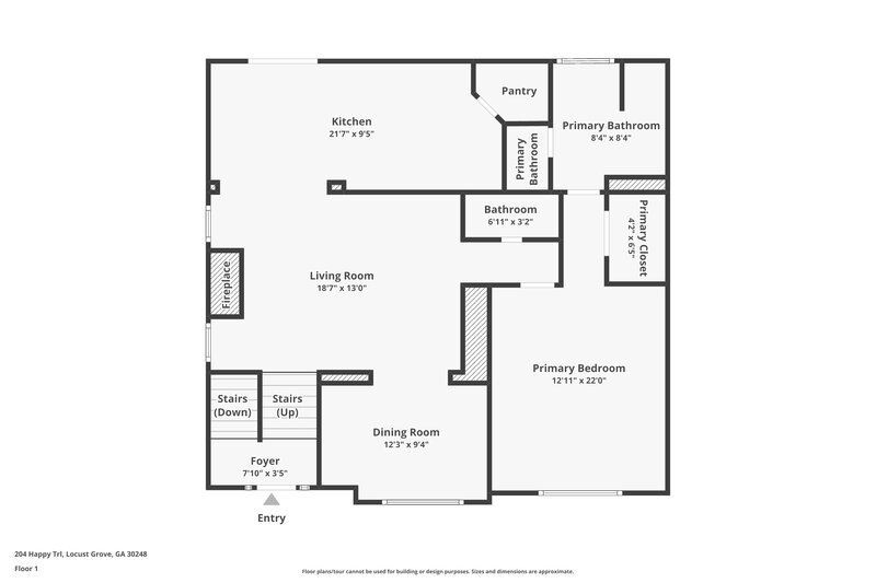 2,900/Mo, 204 Happy Trail Locust Grove, GA 30248 Floor Plan View 2