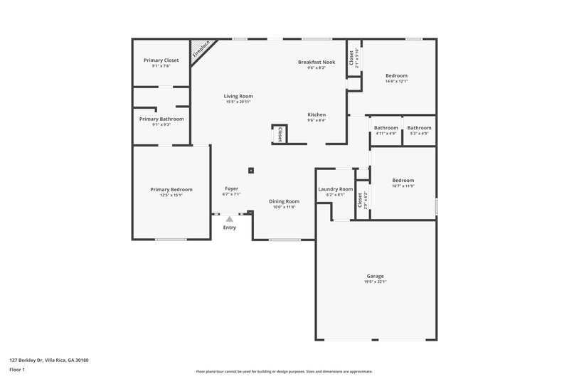 1,765/Mo, 127 Berkley Dr Villa Rica, GA 30180 Floor Plan View