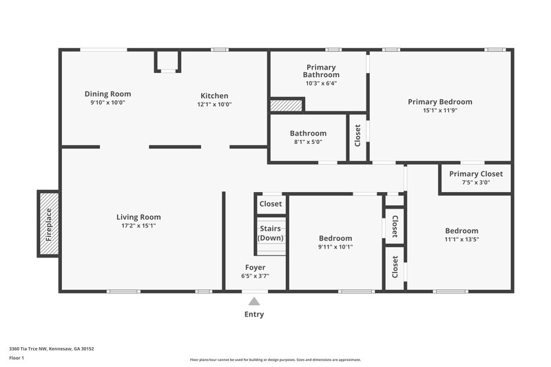 1,975/Mo, 3360 Tia Trace NW Kennesaw, GA 30152 Floor Plan View
