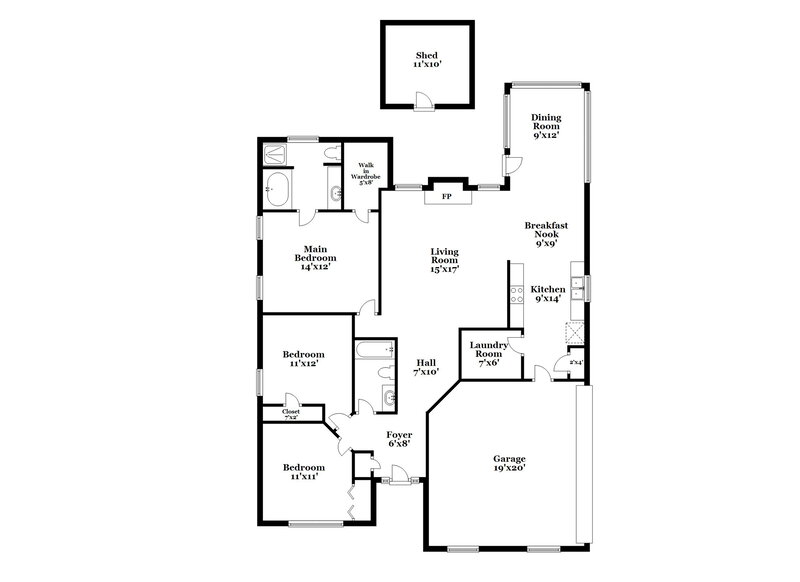 1,675/Mo, 188 Willow Springs Lane Stockbridge, GA 30281 Floor Plan View