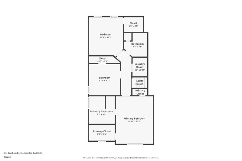 1,835/Mo, 444 Gresham Drive Stockbridge, GA 30281 Floor Plan View 2