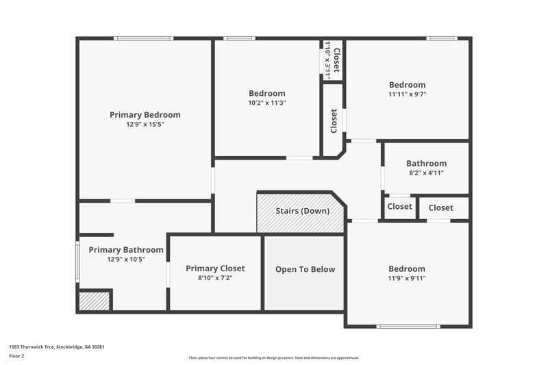 2,155/Mo, 1583 Thornwick Trace Stockbridge, GA 30281 Floor Plan View 2