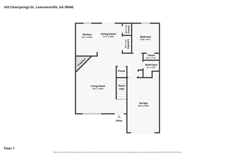 1,850/Mo, 343 Clearsprings Drive Lawrenceville, GA 30046 Floor Plan View