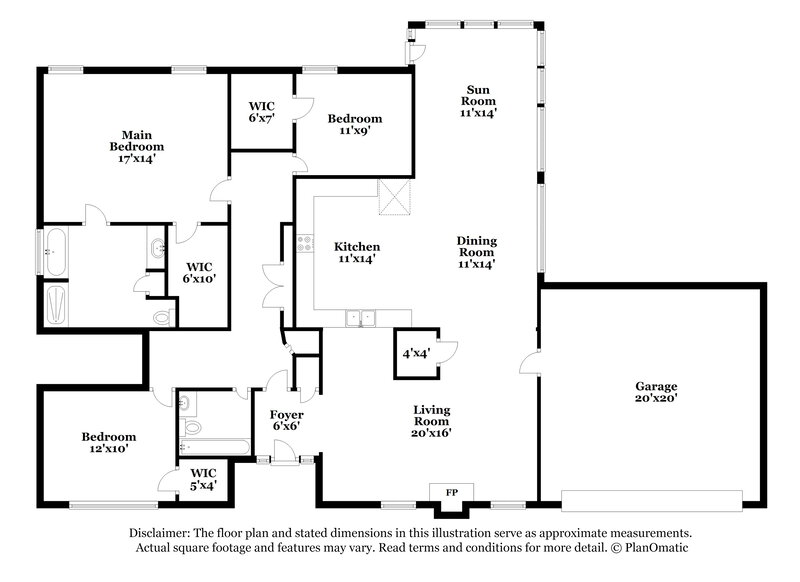 1,930/Mo, 405 Sage Court Stockbridge, GA 30281 Floor Plan View