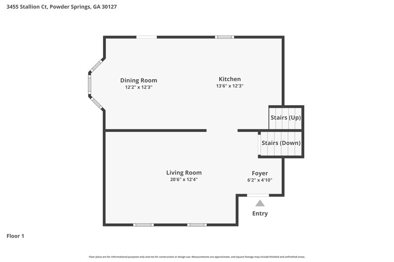 2,025/Mo, 3455 Stallion Court Powder Springs, GA 30127 Floor Plan View 2