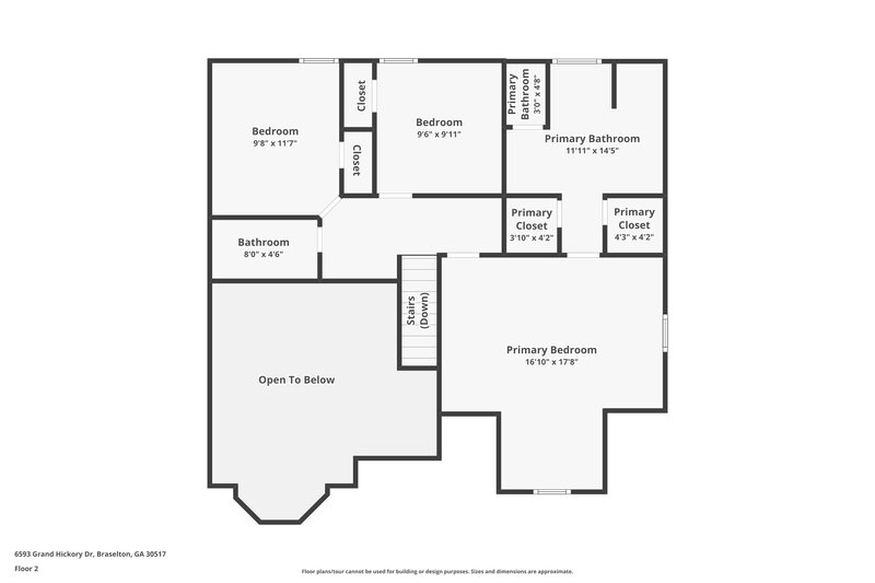 1,990/Mo, 6593 Grand Hickory Drive Braselton, GA 30517 Floor Plan View 2
