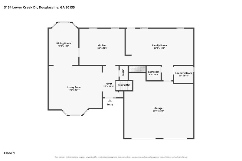 1,980/Mo, 3154 Lower Creek Dr Douglasville, GA 30135 Floor Plan View