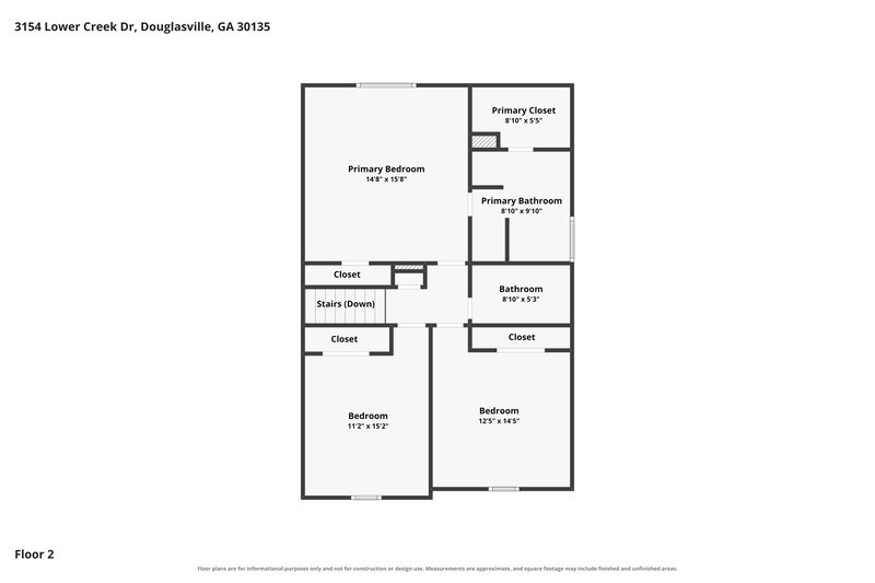 1,980/Mo, 3154 Lower Creek Dr Douglasville, GA 30135 Floor Plan View 2