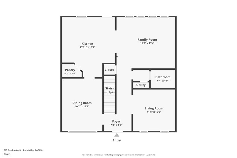 1,970/Mo, 613 Brookwater Drive Stockbridge, GA 30281 Floor Plan View